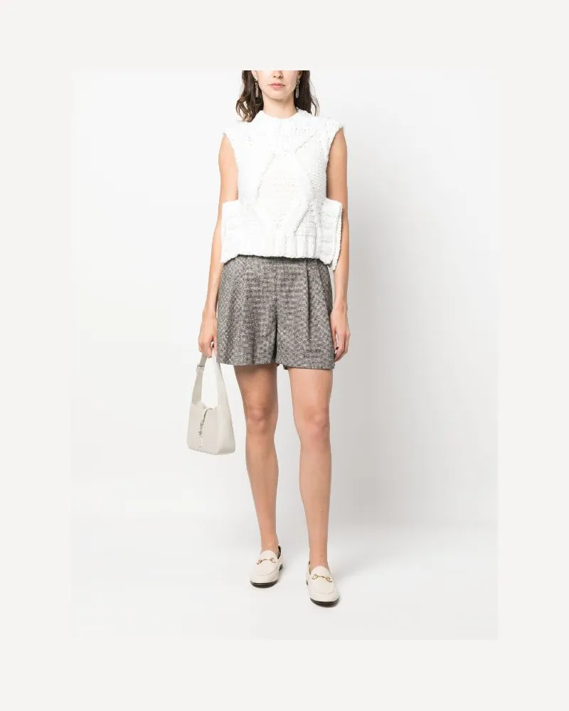 Fabiana Filippi Women's Pleated Wool-Blend Shorts Aw23 W Grey