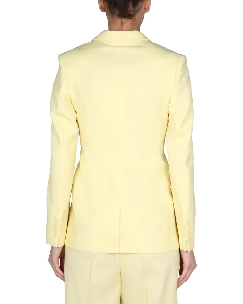 Stella McCartney Double-Breasted Wool Blazer — Yellow Yellow