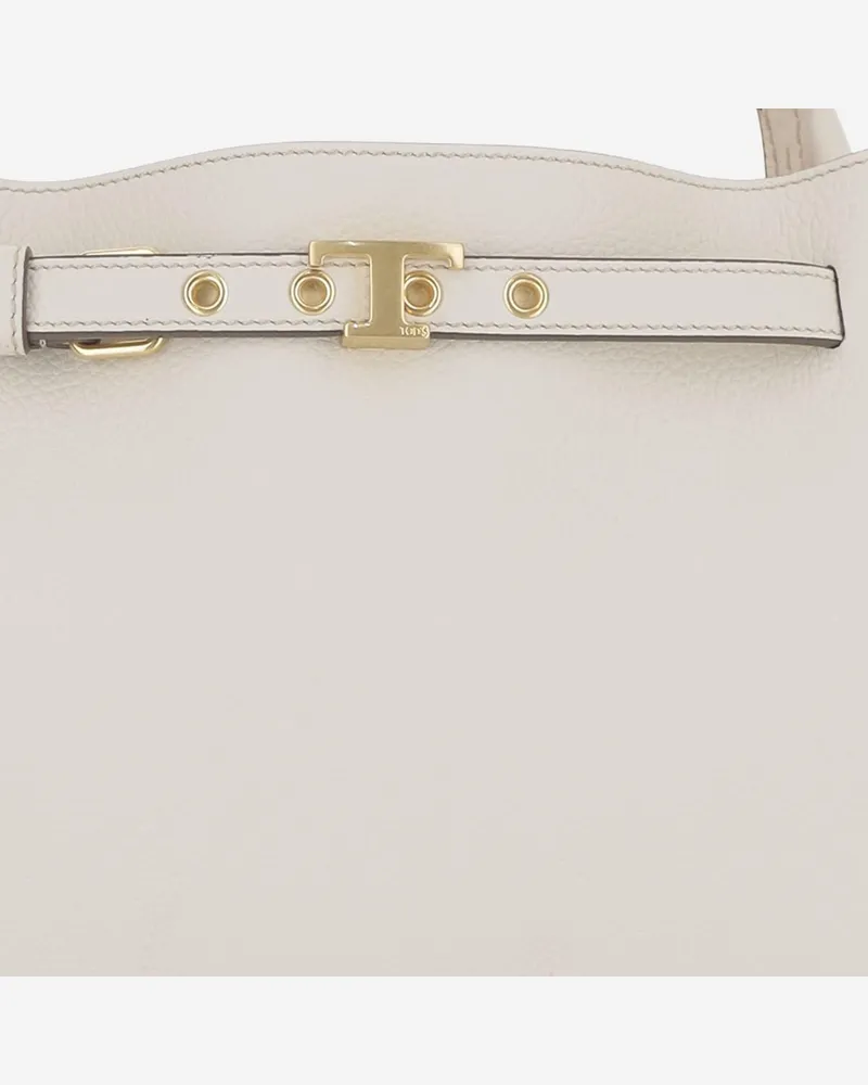 TOD'S Women's Top Handle Leather Bag White Calfskin Shoulder White