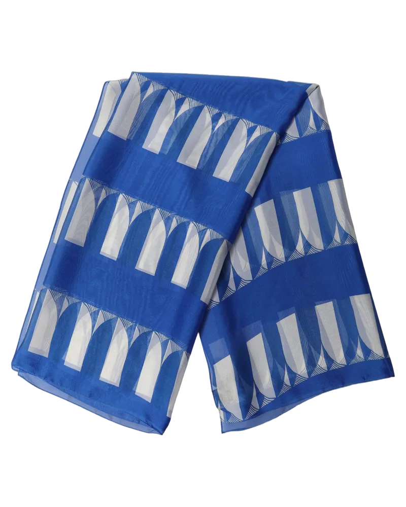 Dolce & Gabbana Architectural Pattern Silk Scarf — Blue Blue