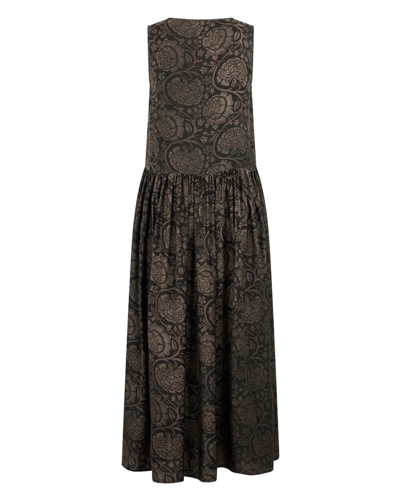 Uma Wang Women's Long Dress Black-Tan Viscose Black/tan Black