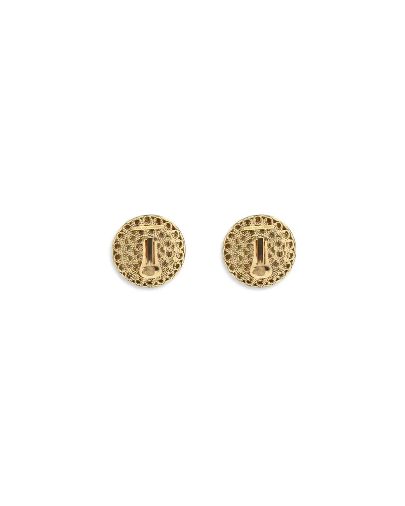 Alessandra Rich Crystal Clip-On Earrings — Gold Gold