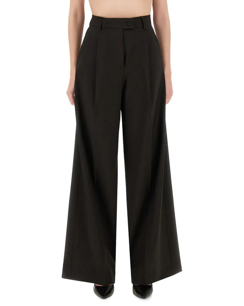 SPORTMAX Virgin Wool Trousers — Brown Brown