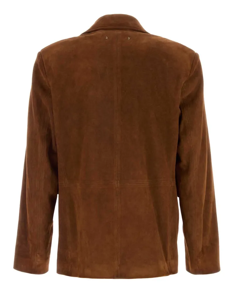 Golden Goose Men's Brown Suede Robyn Blazer Cambridgebrown Giacche E Gilet Jacket Brown