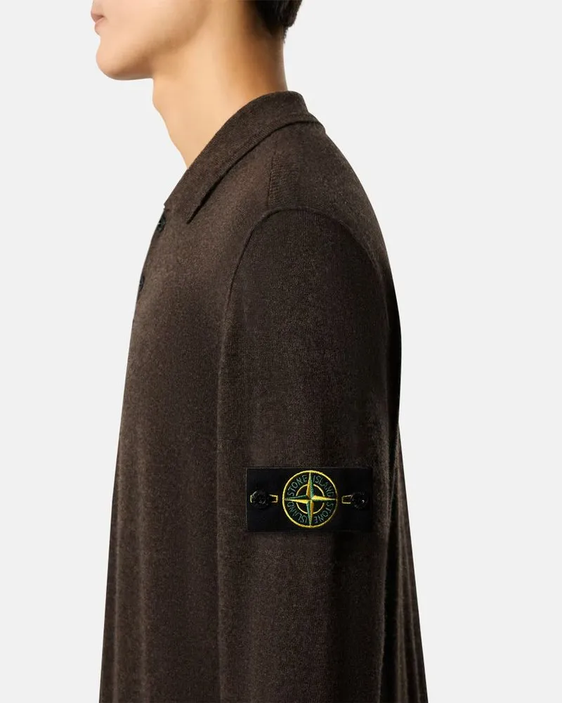 Stone Island Polo Sweater — Brown Brown