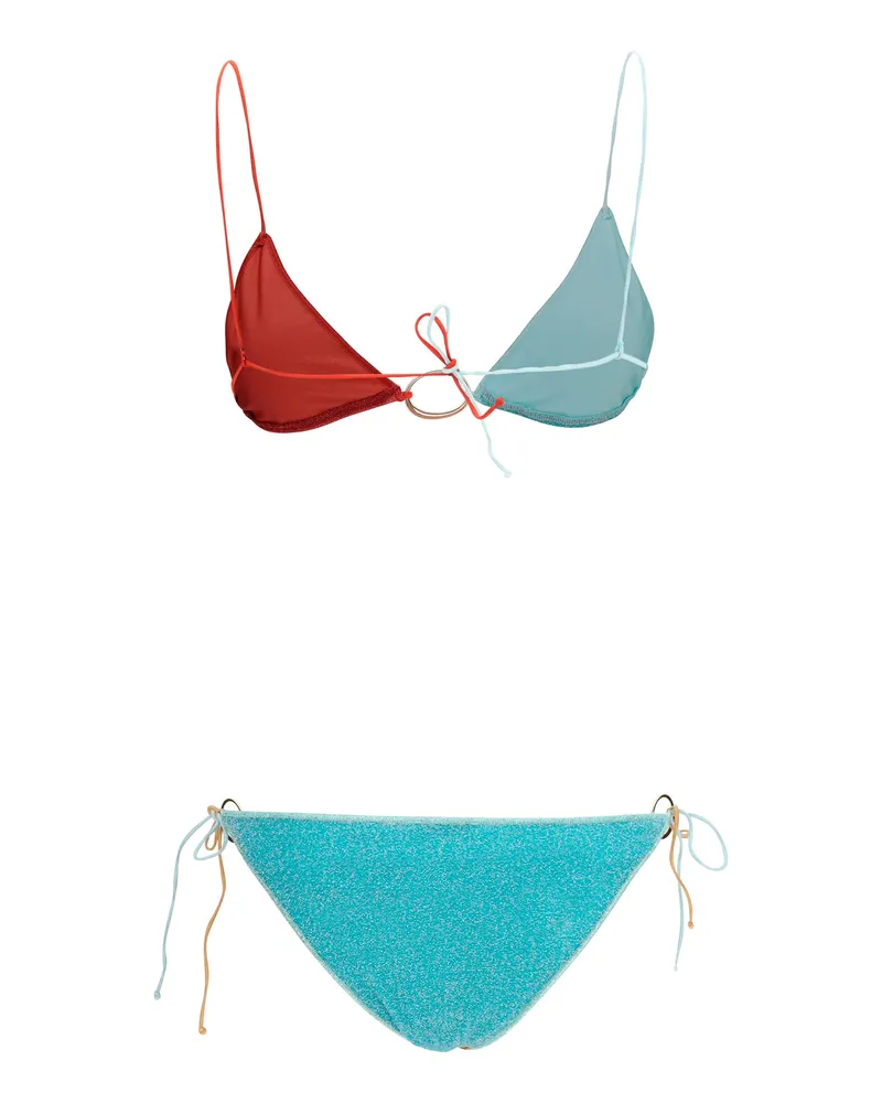 Oséree Women's Lumière Bikini Sea Turquoise - Coral -gold Polyamide Swimwear Clothing Multicolor