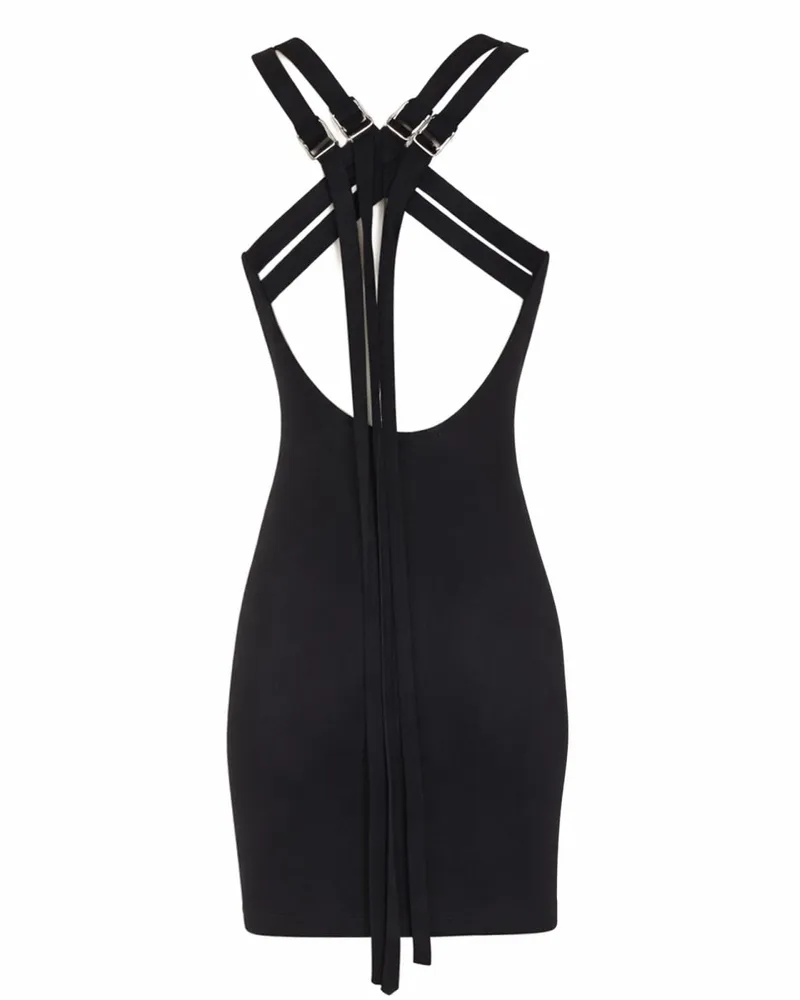 ATTICO Viscose Blend Mini Dress — Black Black