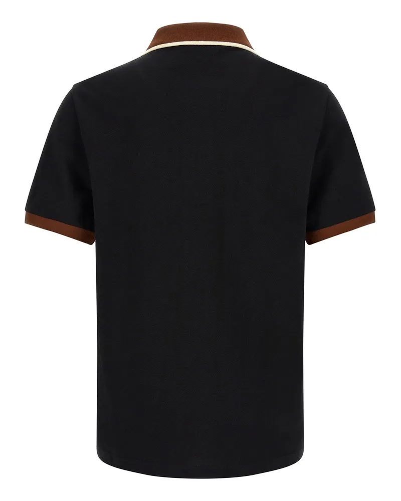 Marni Contrasting Collar & Cuffs Polo — Black Black