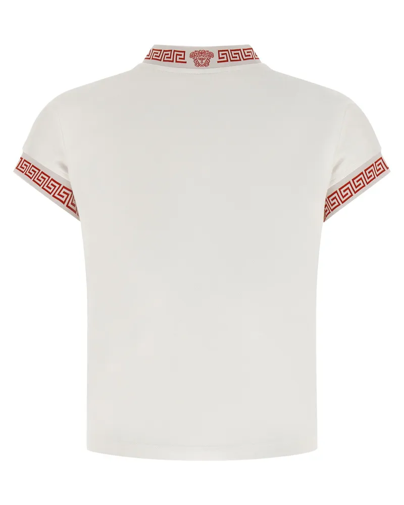 Versace Greca and Medusa Jacquard-Trimmed T-Shirt — White White