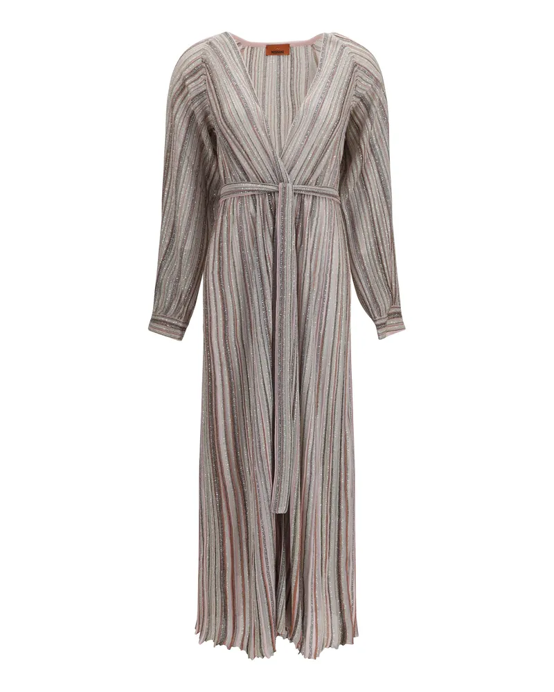 Missoni Sequin-Striped Viscose Dress — Pink Pink