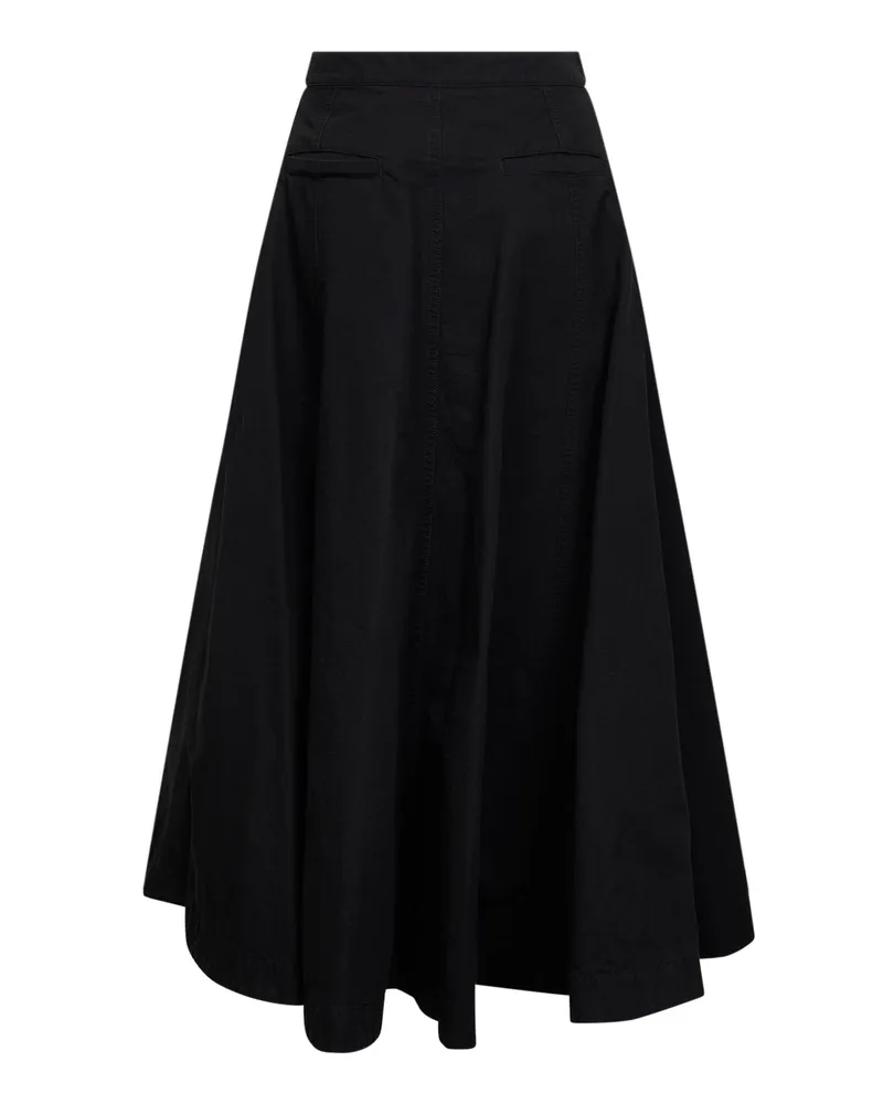 Balenciaga Women's Skirt Godet Maxi Black Cotton Black