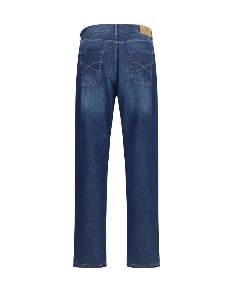 Brunello Cucinelli Men's Blue Cotton Jeans Denim Clothing Blue