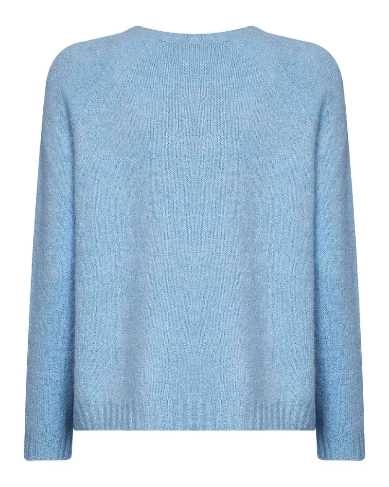 Max Mara Women's Sweater Light Blue Alpaca-Cotton Blue