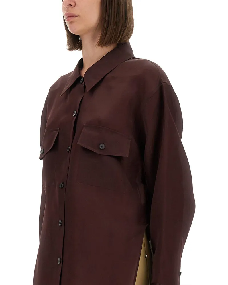 KHAITE Matteo Blouse — Burgundy Burgundy