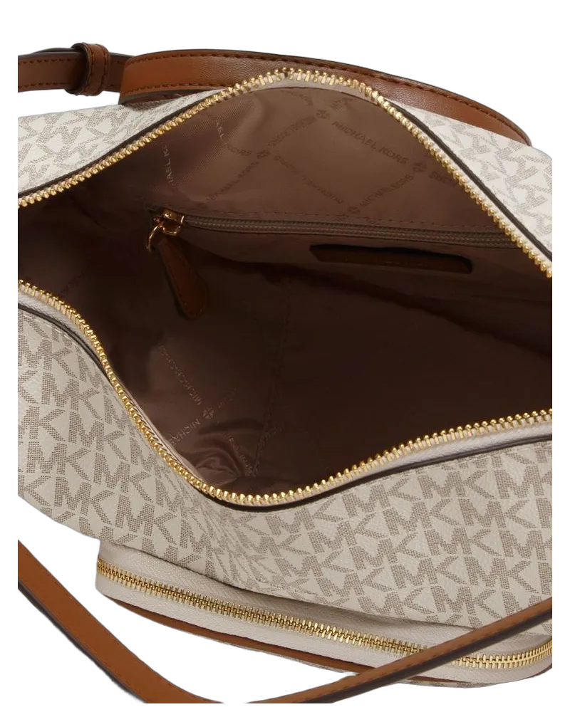 Michael Kors MK Monogram Shoulder Bag — Beige Beige