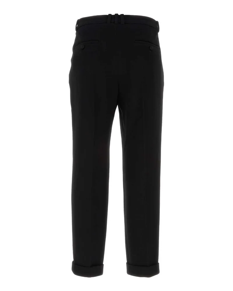 Balmain Men's Black Wool Pant Noir Exterior: Virgin Pantaloni Black