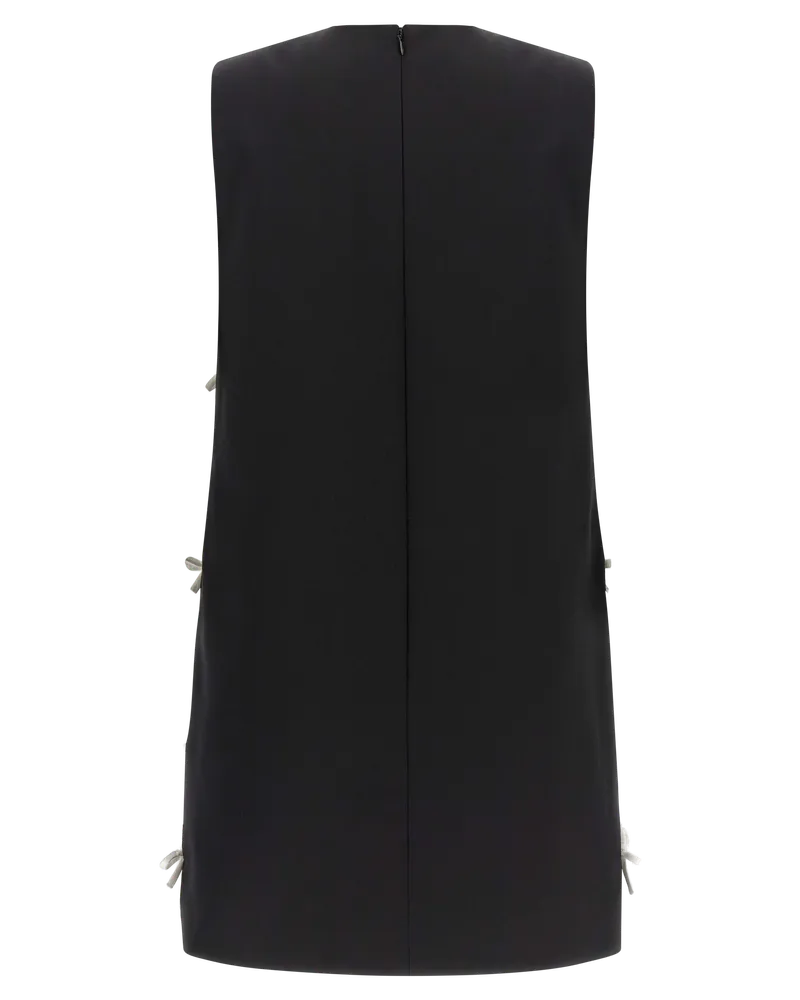 Moschino Women's Bicolor Virgin Wool Short Dress Black