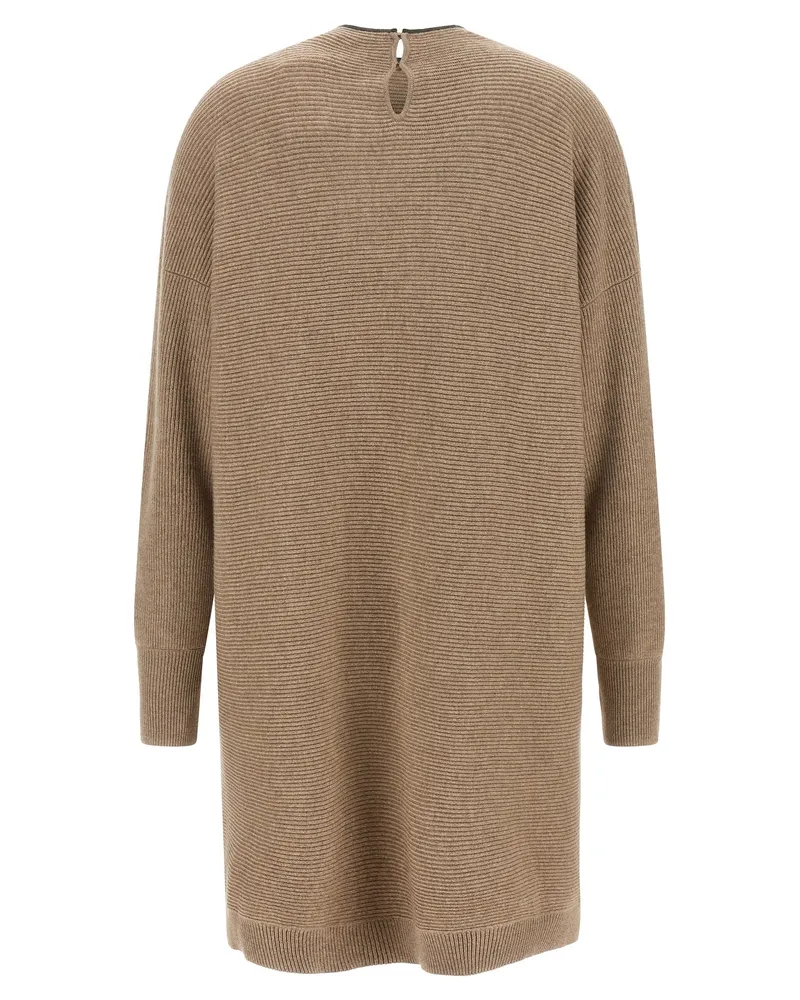 Brunello Cucinelli Women's Beige Virgin Wool Short Dress Beige