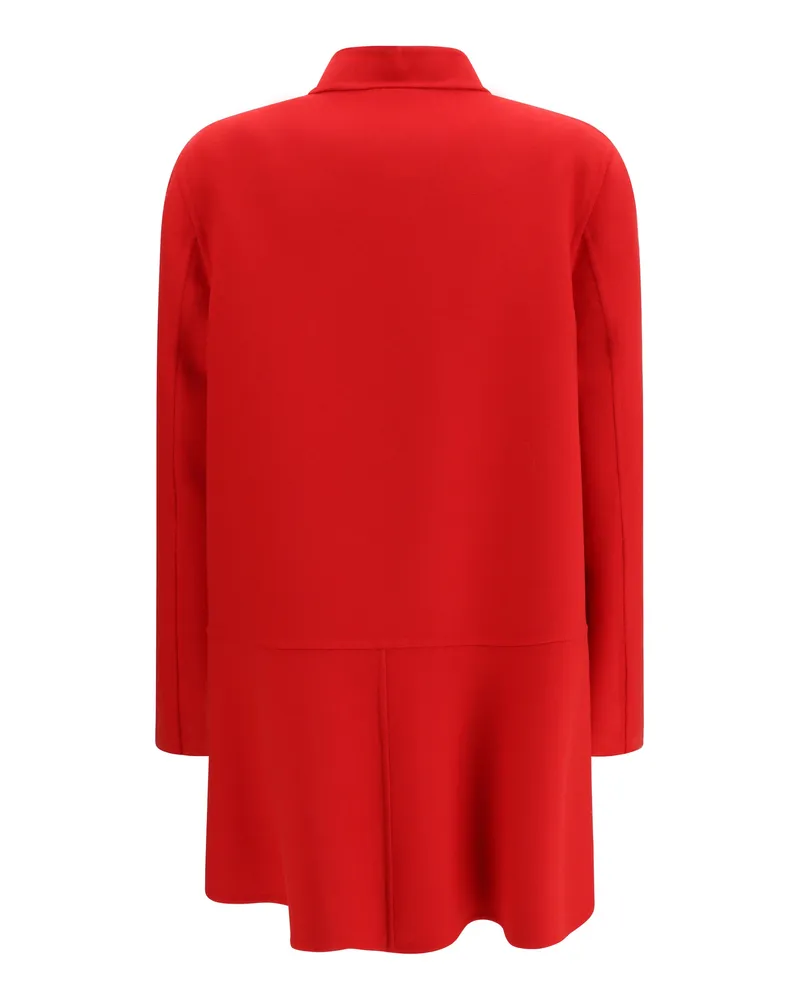 Valentino Garavani Women's Single-Breasted Compact Drap Coat Paris Red
