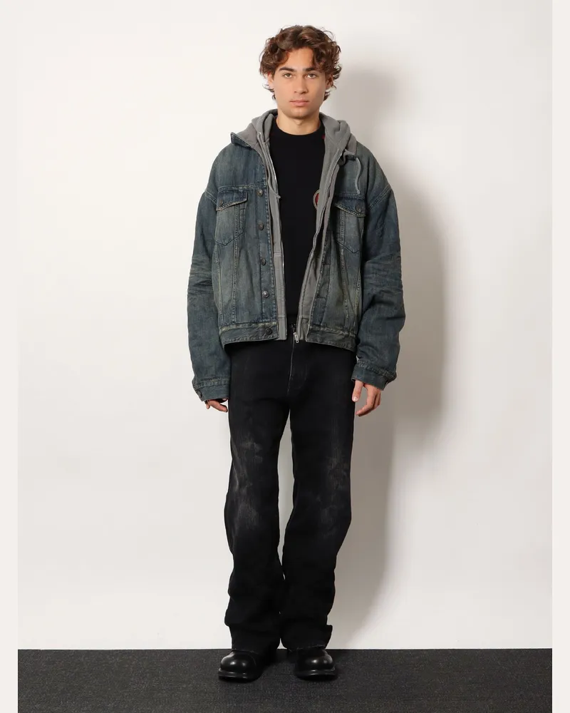 Balenciaga Men's Denim Jeans Black Cotton Black