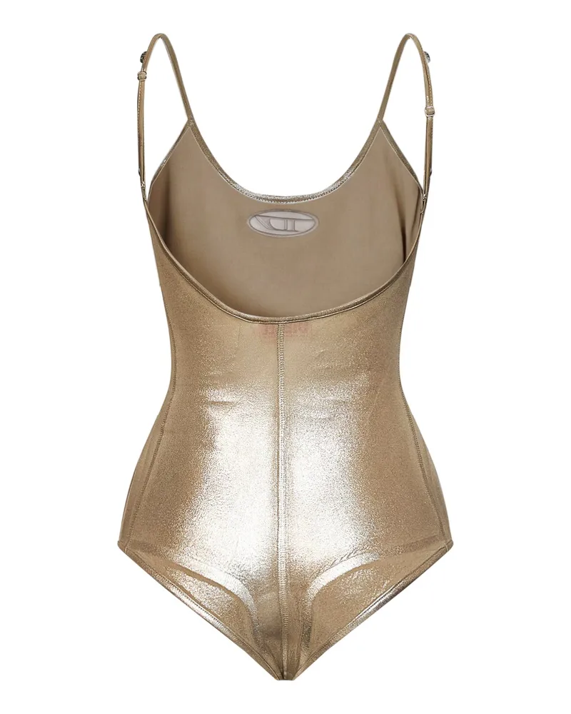 Diesel Women's Bodysuit T-Imyny Gold Viscose Tops Top Gold