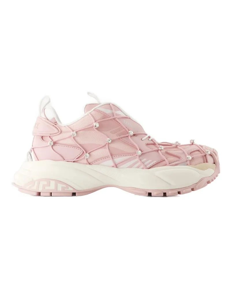 Versace Women's Padded Calfskin Sneaker Pink Pink