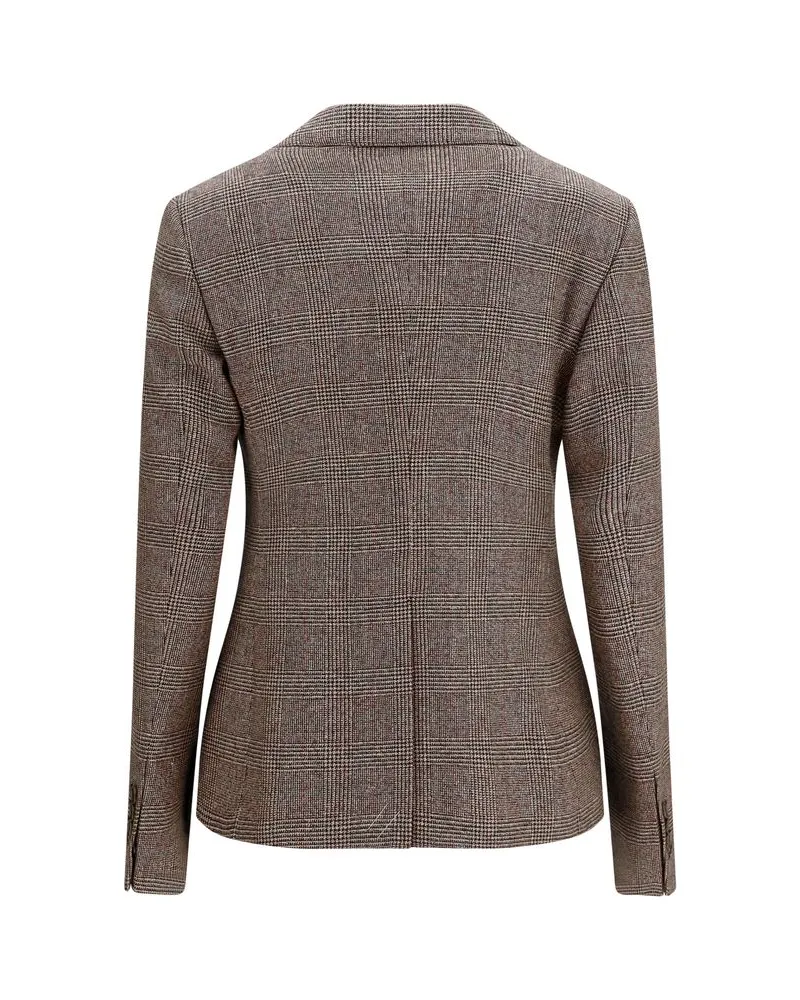Burberry Women's Brown Wool Oves Aries Blazer Clothing Brown