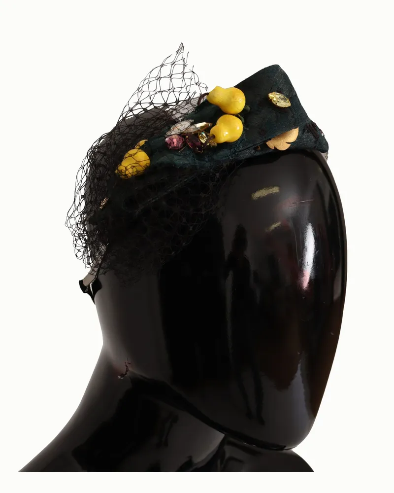 Dolce & Gabbana Women's Purple Crystal Diadem Headband Lemons Sicily Tiara Black Accessory Black