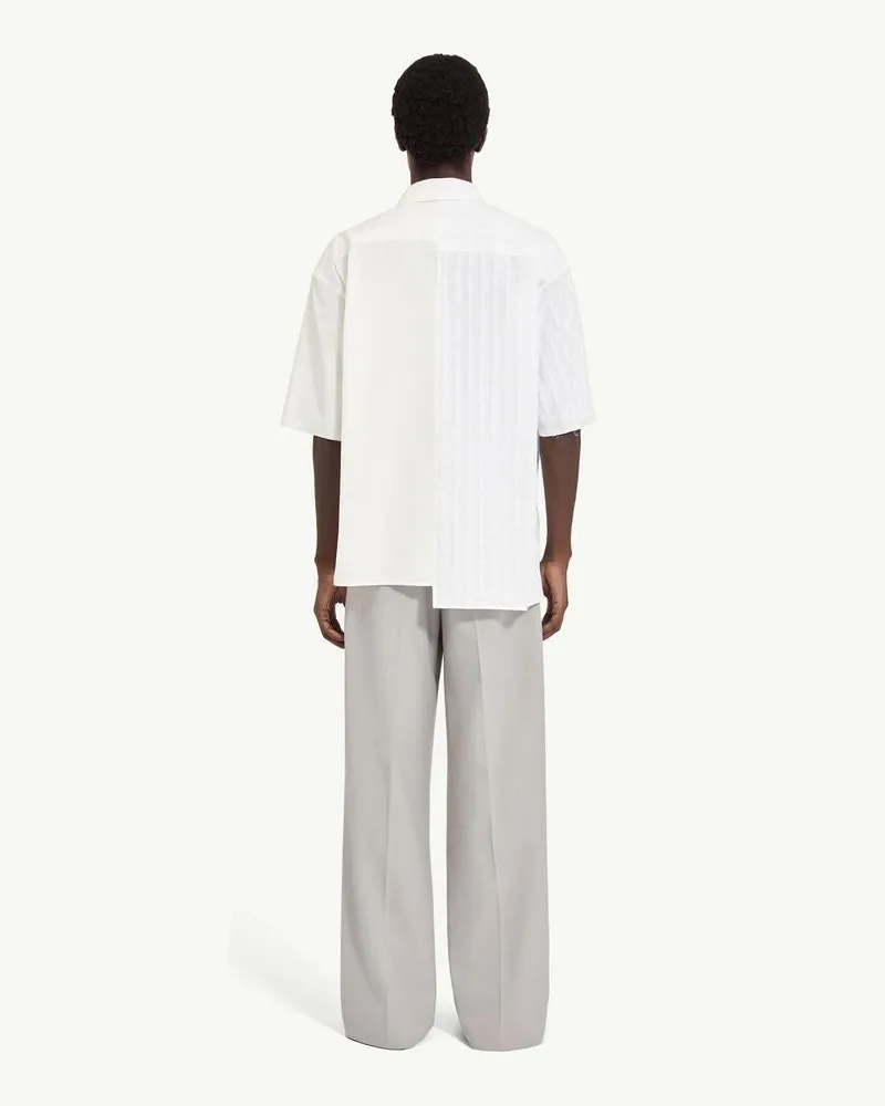 Maison Margiela Oversized Printed Cotton Shirt — Cream Cream