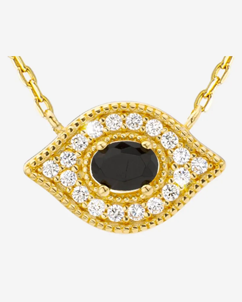 MYA BAY Eye-Shaped Crystal Necklace — Gold Gold