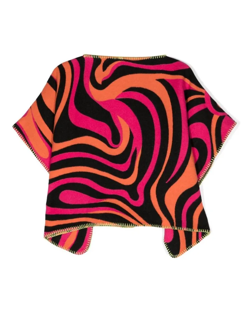 Emilio Pucci Multicolour Cotton-Wool-Silk Blend Cape — Multicolor Multicolor