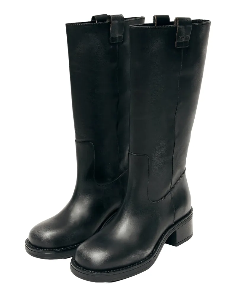 Alohas Women's Leather Riding Boots Black Black