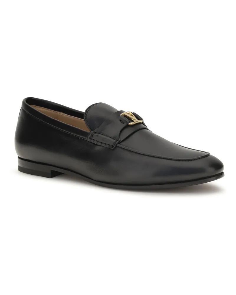 Valentino Garavani Men's Loafers Vlogo Signature Black Calf Leather Black