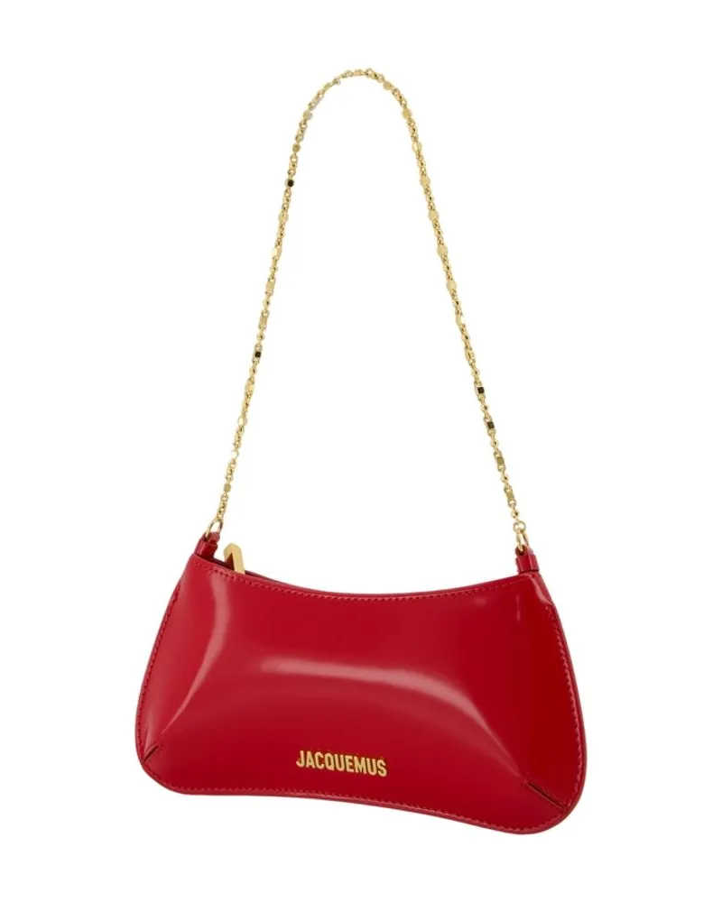 Jacquemus Women's Le Petit Bisou Chaine -  Leather Red Calfskin Bags Shoulder-Hobo-Bags Red