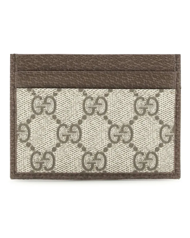 Gucci Women's Card Holder Ophidia Gg Supreme Canvas Old B.eb-N.acero-Vrv Fabric Make Up Bags B.eb/n.acero/vrv Beige
