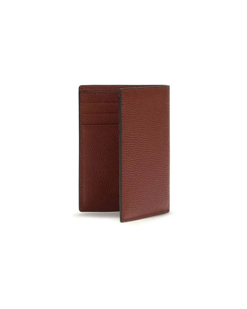 Valentino Garavani Men's Multicolor Calf Leather Bos Taurus Wallet Brown