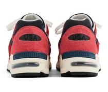 Men's Suede And Mesh Sneaker Red Rubber