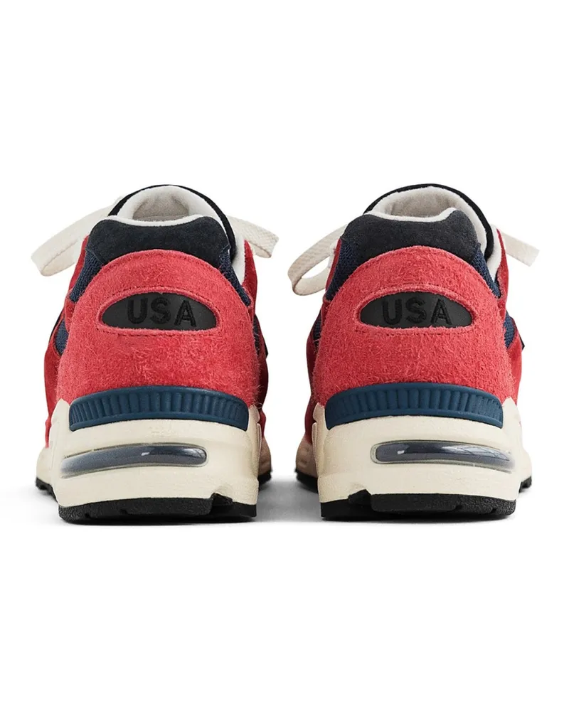 New Balance Men's 990v2 Made Usa Teddy Santis Sneakers Red Shoes Red