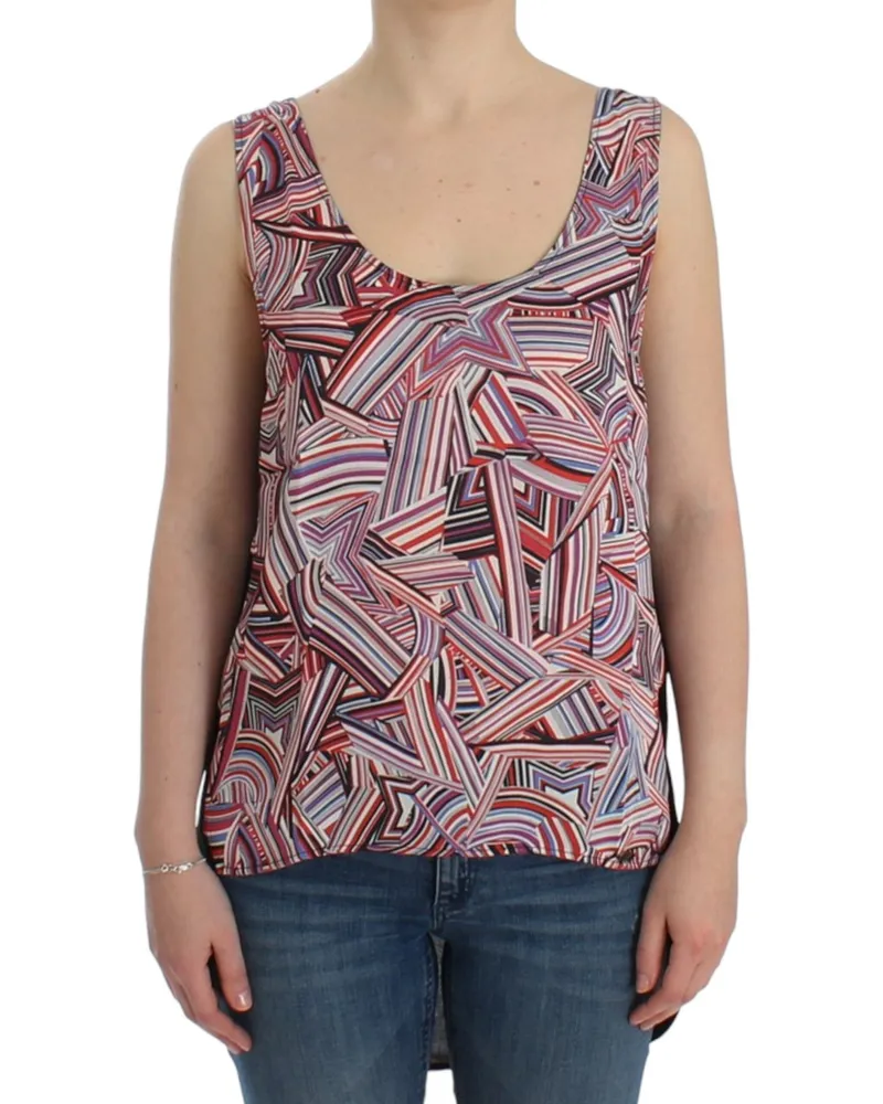 CoSTUME NATIONAL Women's Multicolor Sleeveless Top Polyester Multicolor