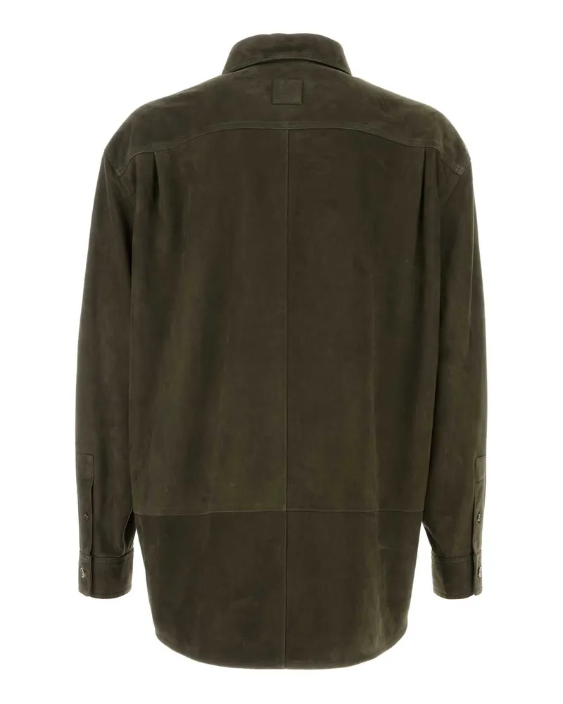 Loewe Men's Suede Overshirt Green Ovine Leather Jacket Green