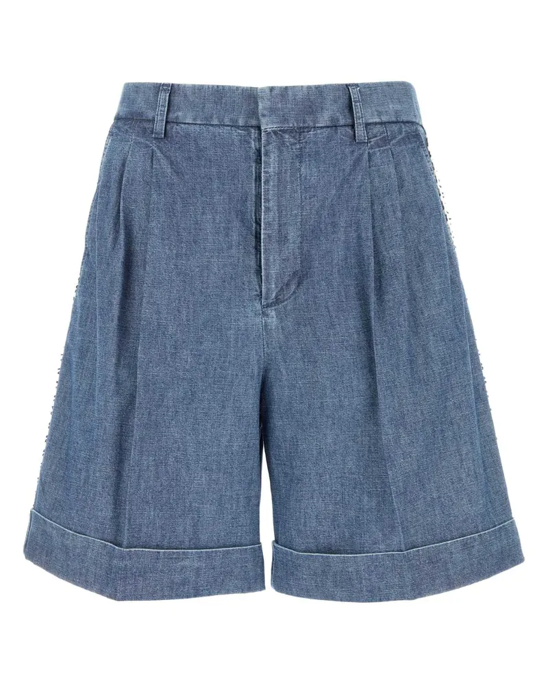 Valentino Garavani Men's Denim Bermuda Shorts Mediumbluedenim Cotton Blue
