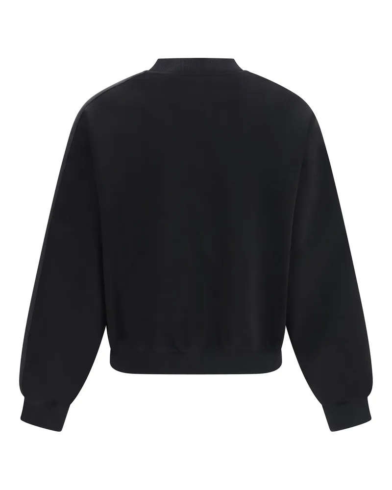 Moose Knuckles Women's Mix Media Crewneck Sweater Black Cotton; Polyester; Elastane Sweatshirts Black