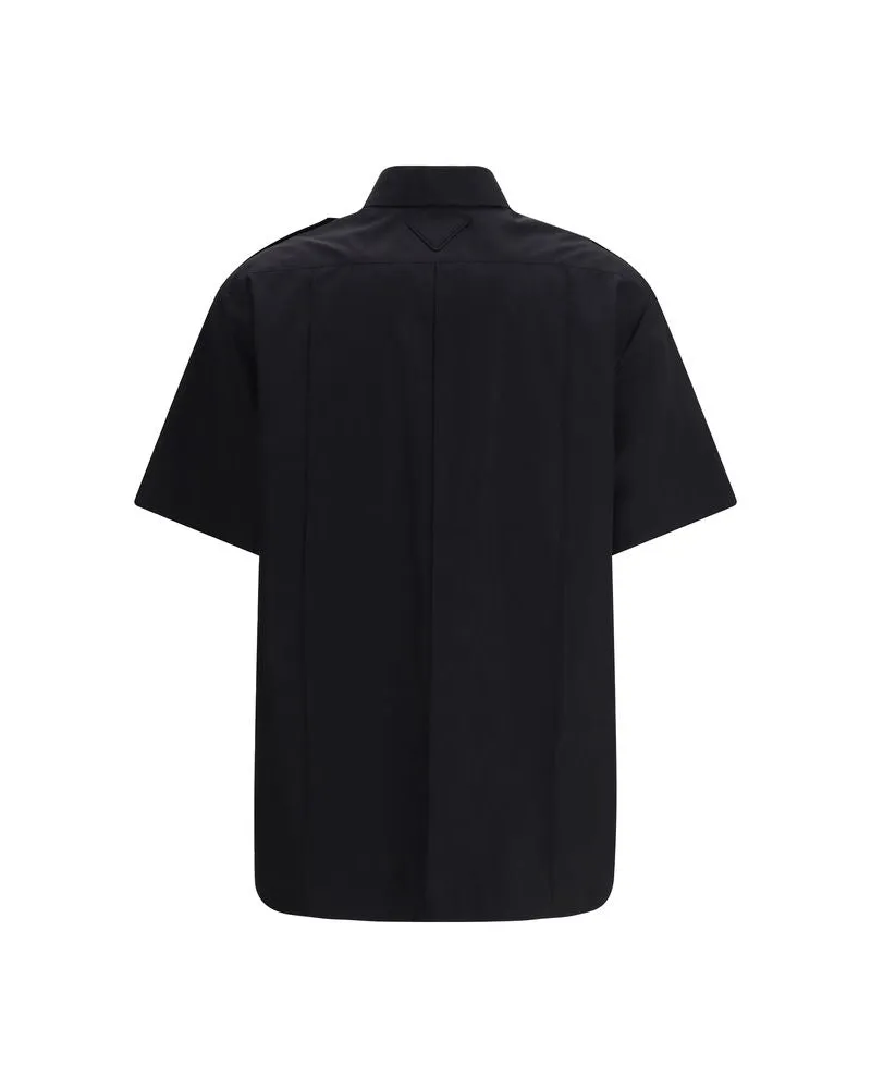 Prada Women's Black Cotton Shortsleeve Shirt Black