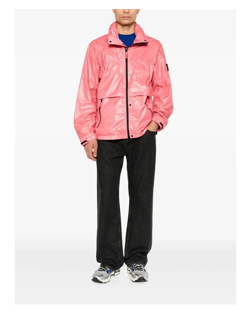 Stone Island Metallic Finish Windbreaker Jacket — Pink Pink