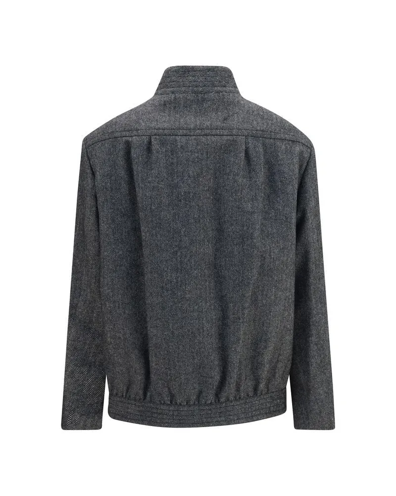 Blazé Milano Women's Gray Wool Oves Aries Shell Jacket Clothing Gray