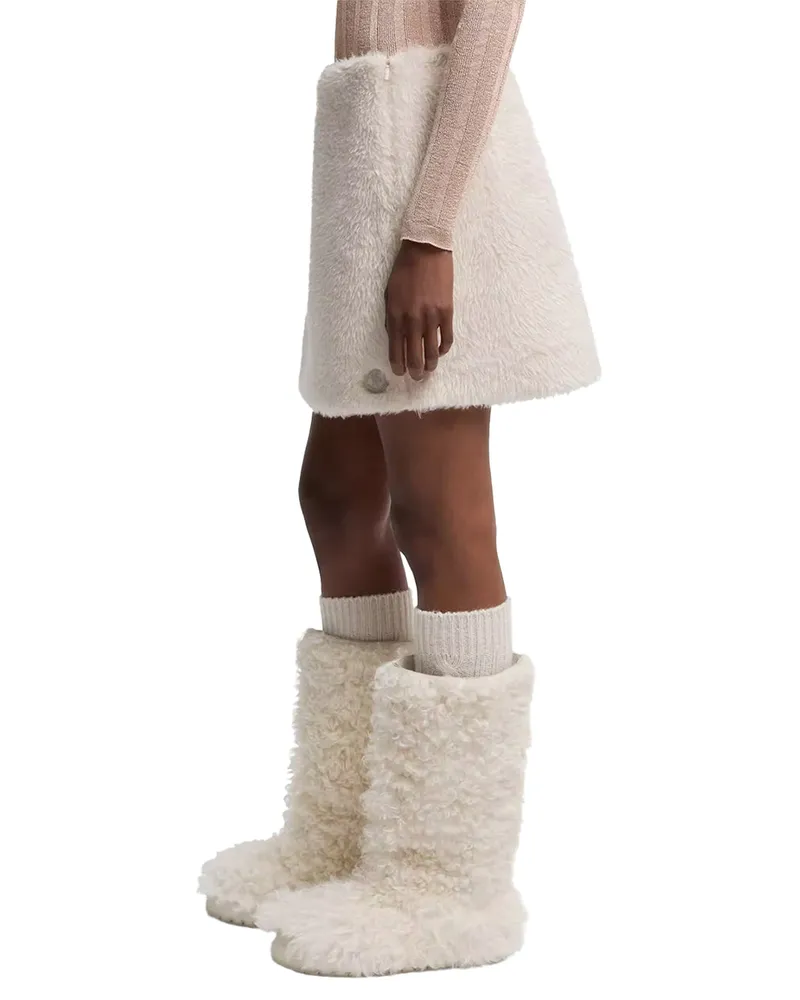 Moncler Teddy Mini Skirt — White White