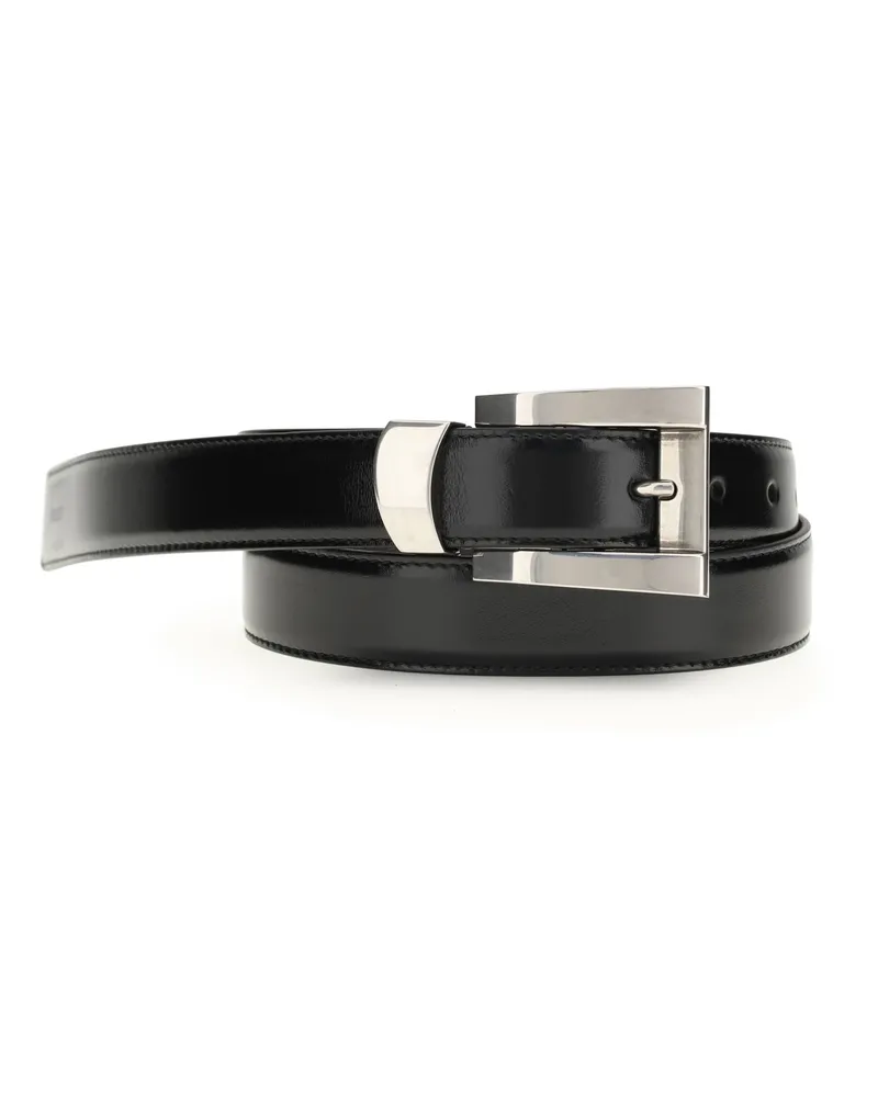 Versace Women's Leather Belt Black Calf Black