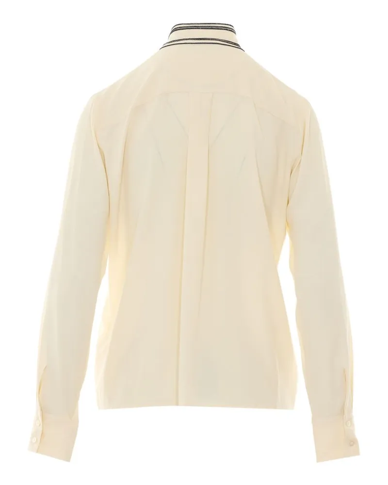 Fabiana Filippi Scarf-Tie Detail Shirt — Cream Cream