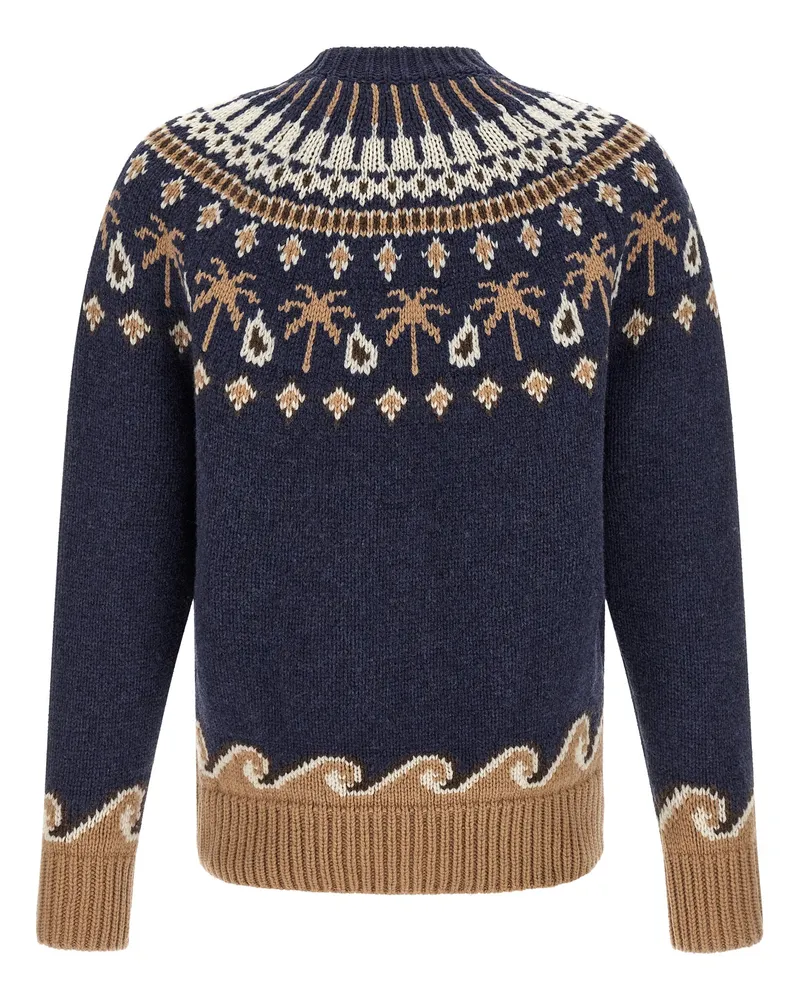 Alanui Men's Blue Virgin Wool Cardigan Clothing Navy