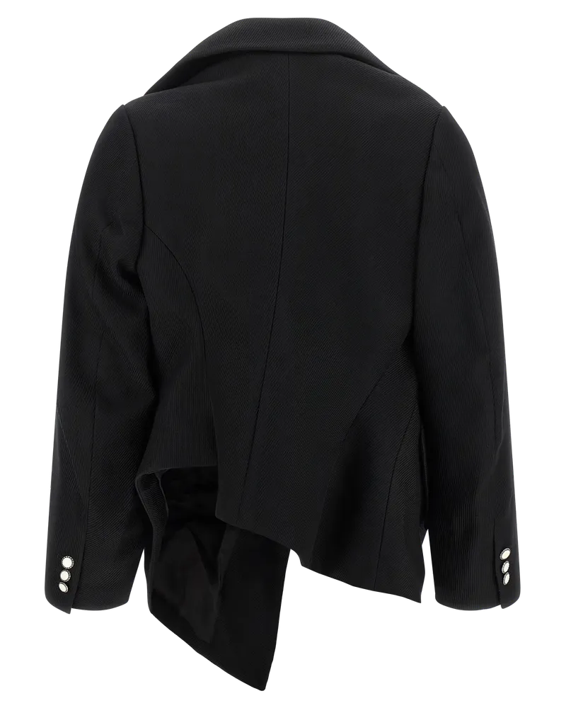 Comme des Garçons Asymmetrical Wool Blazer — Black Black